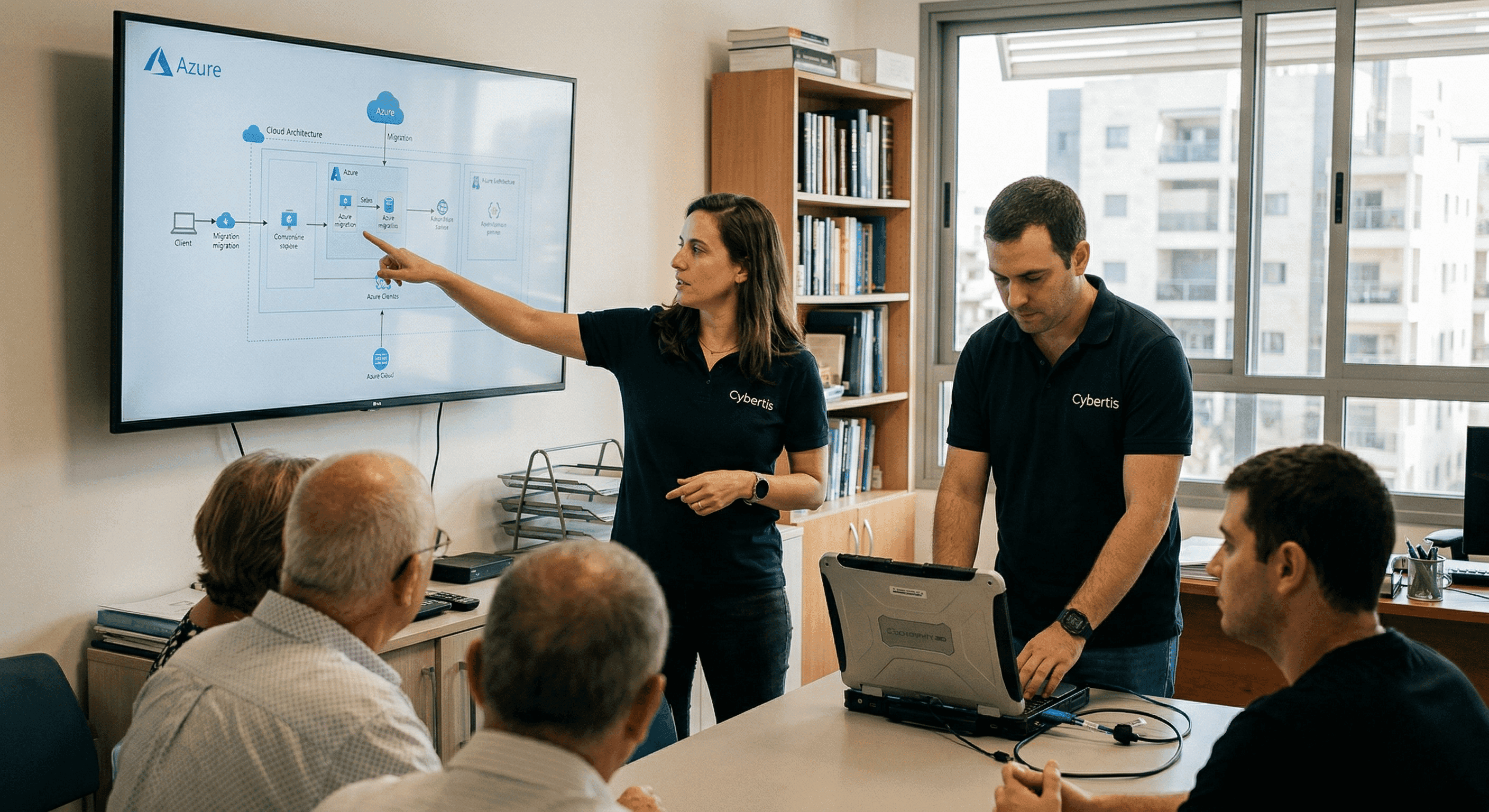 רותם שיינס וצוות Cybertis מתקינים פתרונות ענן מאובטחים Azure לעסק קטן בהרצליה